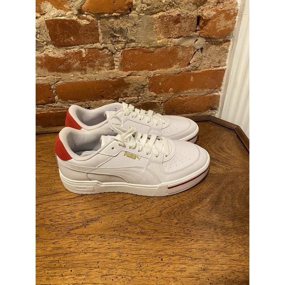 PUMA CA PRO HERITAGE TRAINER 375811-02 WHITE/RED MEN'S ATHLETIC CASUAL SHOES.